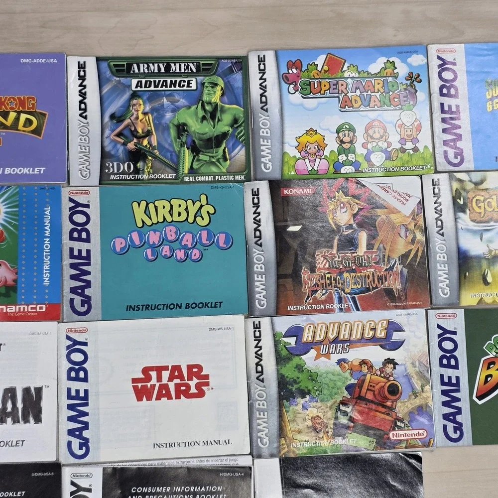 Lot of 23 Nintendo Gameboy + Color + Advance DS Instruction Booklets Manual Only